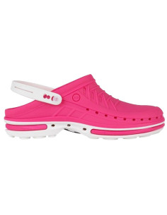 Zuecos WOCK Clog blanco/fucsia 2
