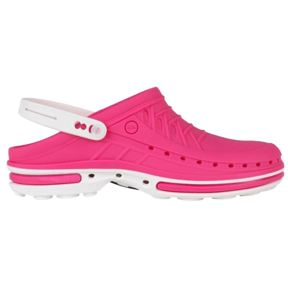Zuecos WOCK Clog blanco/fucsia