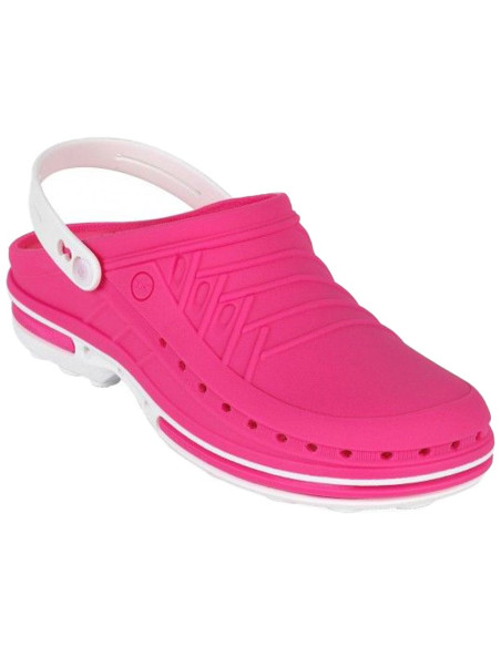 Zuecos WOCK Clog blanco/fucsia