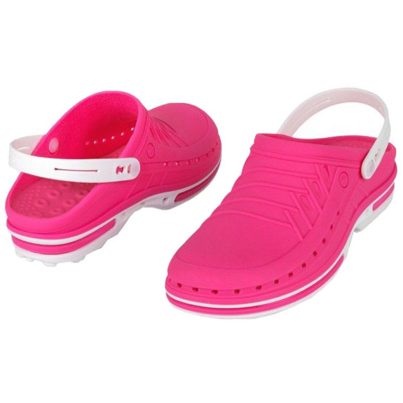 Zuecos WOCK Clog blanco/fucsia