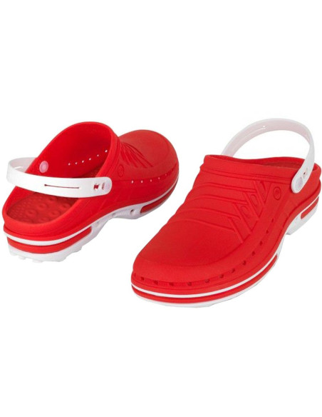 Zuecos WOCK Clog blanco/rojo