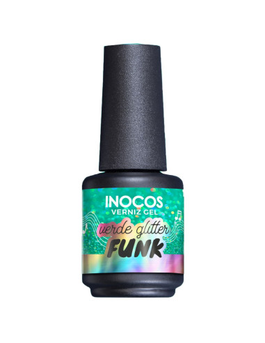 Verniz Gel Verde Glitter Funk 15ml - Festival de Verão INOCOS INOCOS Verniz Gel