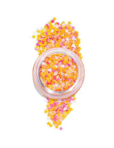 Glitter Fantasia Mix Laranja Rosa e Branco - INOCOS INOCOS Nail Art