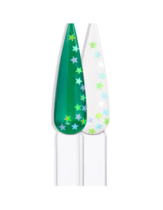 Glitter Fantasia Mix Verde e Azul 1g - INOCOS INOCOS Nail Art 2