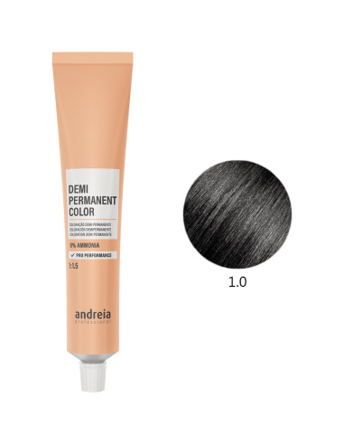 Coloração Demi-Permanente 0% Amoníaco 1.0 Vegan 100ml - Andreia Profissional Tinta sem Amoníaco e Semi Permanente da Andreia Pro