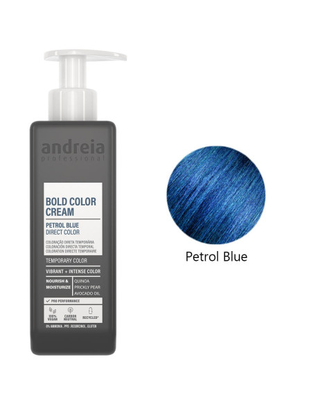 Coloração Temporária Azul Petróleo Vegan 200ml - Andreia Profissional Tinta para Cabelo Temporaria gama Direct Color da Andreia 