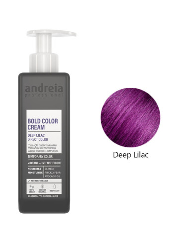 Coloração Temporária Lilás Profundo Vegan 200ml - Andreia Profissional Tinta para Cabelo Temporaria gama Direct Color da Andreia