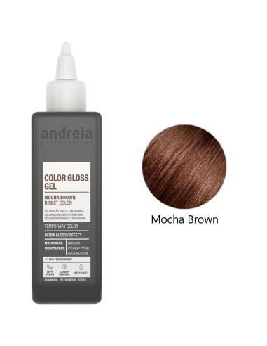 Coloração Temporária Gloss Castanho Moca Vegan 200ml - Andreia Profissional Tinta para Cabelo Temporaria gama Direct Color da An