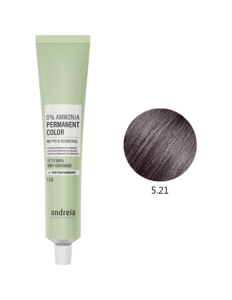 Coloração Permanente 0% Amoníaco 5.21 Vegan 100ml - Andreia Profissional Tinta Sem Amoníaco Permanente da Andreia Profissional