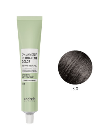 Coloração Permanente 0% Amoníaco 3.0 Vegan 100ml - Andreia Profissional Tinta Sem Amoníaco Permanente da Andreia Profissional