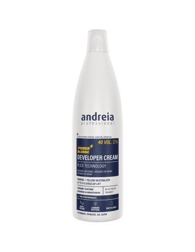 Oxidante Cabelo Developer Power Blond 40Vol. 12% 1L - Andreia Profissional Descolorantes Andreia