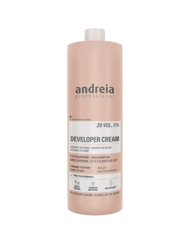 Oxidante Cabelo Developer 20 Vol. 6% 1L - Andreia Profissional Descolorantes Andreia