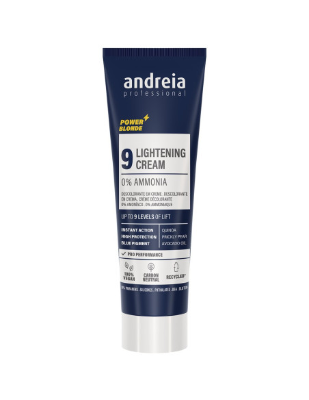 Descolorante Cabelo Power Blond 9 250gr - Andreia Profissional Power Blonde Coloração Aclarante Andreia