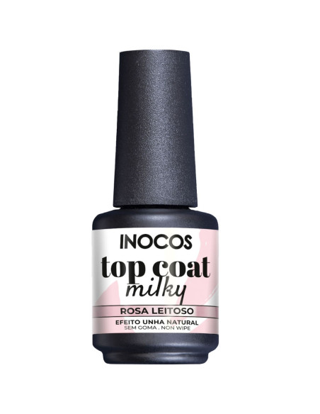 Top Coat Milky Rosa Leitoso 15ml - INOCOS INOCOS Verniz Gel