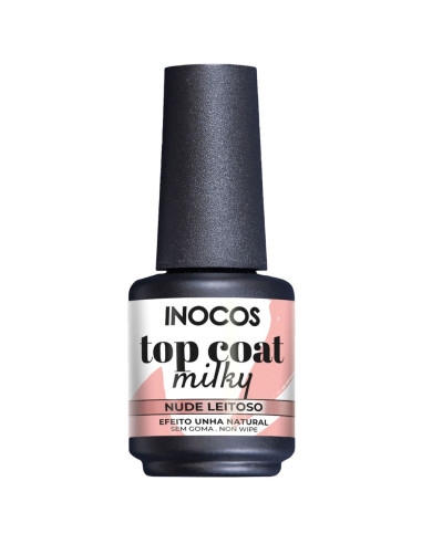 Top Coat Milky Nude Leitoso 15ml - INOCOS INOCOS Verniz Gel