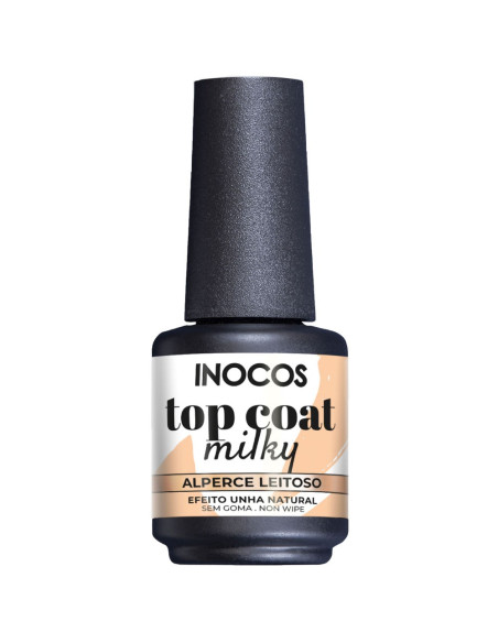 Top Coat Milky Alperce Leitoso 15ml - INOCOS INOCOS Verniz Gel