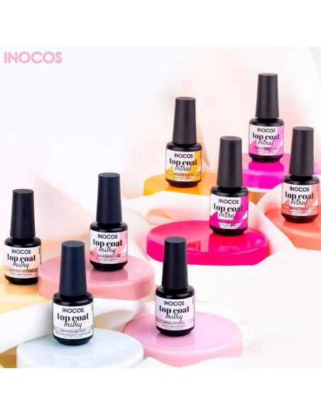 Top Coats Milky  + Vitral 15ml - INOCOS INOCOS Verniz Gel