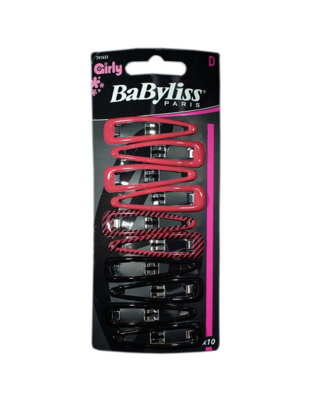 Horquillas BaByliss Girly rosa y negro 10 unidades