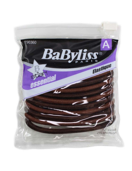 Elásticos Cabelo - Cor Castanho Pack 12 Babyliss desc Frizetes | Ganchos | Molas 