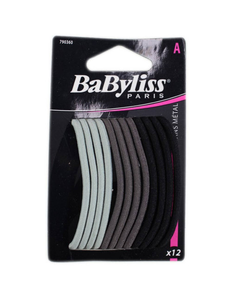 Gomas de cabello BaByliss grises 12 unidades sin metal