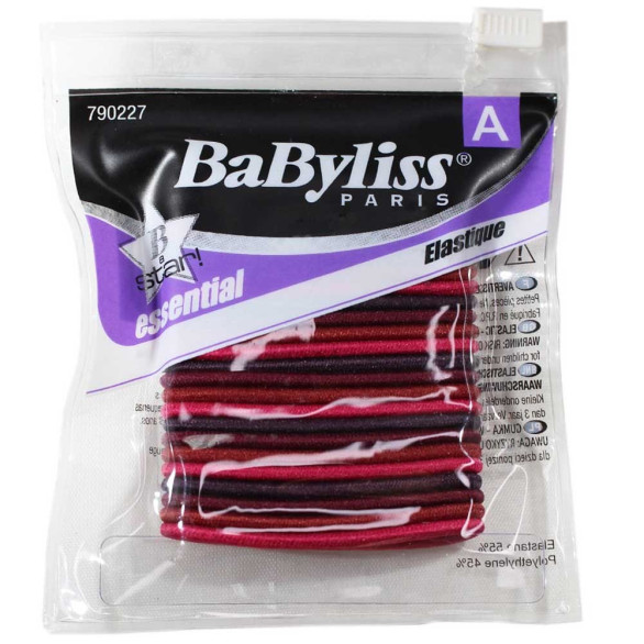 Gomas de cabello BaByliss rojas claras y oscuras 24 unidades