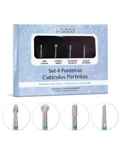 Set 4 Ponteiras Cutículas Perfeitas - INOCOS Ponteiras para Broca de Unhas