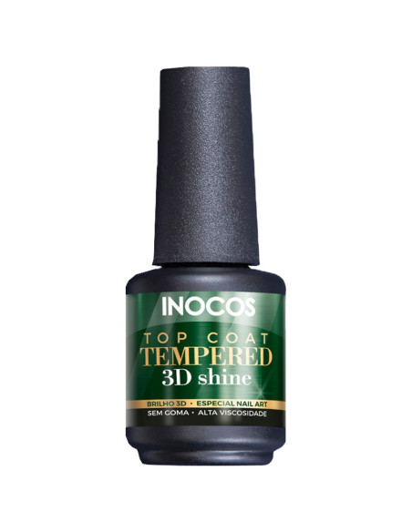 Top Coat Tempered 3D Shine 15ml  - INOCOS INOCOS Verniz Gel