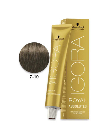 Igora Royal Absolutes 7.10 Loiro Médio Cendré Natural 60ml - Schwarzkopf Igora Royal Absolutes