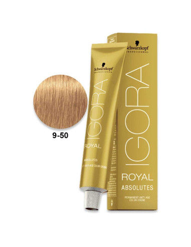 Igora Royal Absolutes 9.50 Loiro Extra Claro Dourado Natural 60ml - Schwarzkopf Igora Royal Absolutes