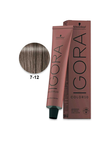 Igora Color10 7.12 Loiro Médio Cinza Cendré 60ml - Schwarzkopf Color10