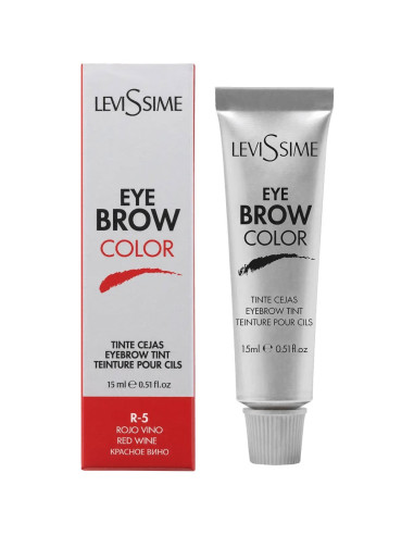 Levissime - Coloração Eyebrow Color Vermelho Vinho R.5 Sobrancelhas 15ml Estética