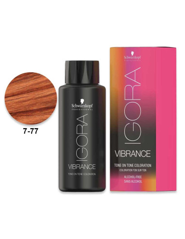 Igora Vibrance 7.77 Loiro Médio Extra Cobre 60ml - Schwarzkopf Igora Vibrance