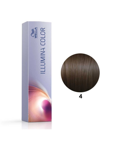 Tinta Illumina Color 4 Castanho Médio 60ml - Wella Professionals Illumina Wella