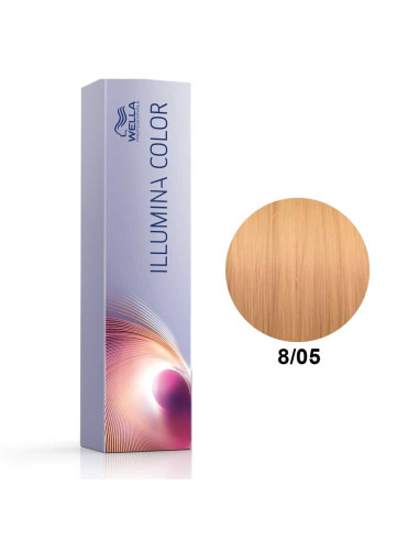 Tinta Illumina Color 8/05 Louro Claro Natural Acaju 60ml - Wella Professionals Illumina Wella