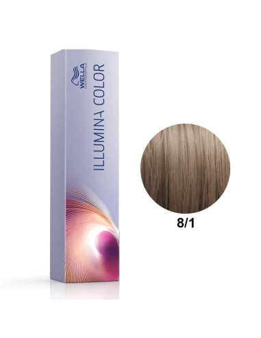 Tinta Illumina Color 8/1 Louro Claro Cinza 60ml - Wella Professionals Illumina Wella