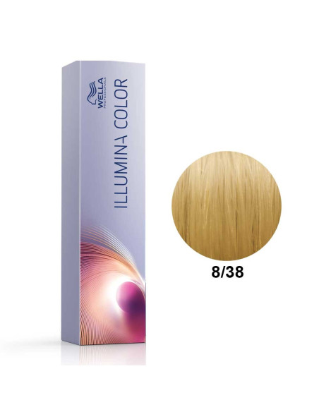 Tinta Illumina Color 8/38 Louro Claro Dourado Pérola 60ml - Wella Professionals Illumina Wella