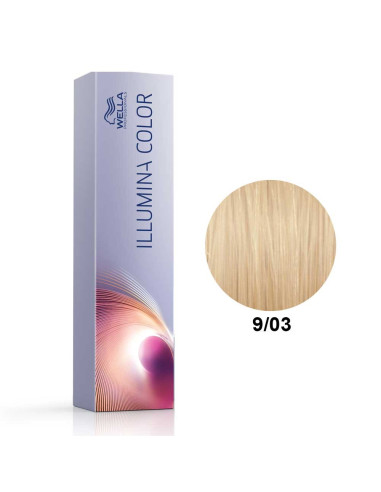 Tinta Illumina Color 9/03 Louro Muito Claro Natural Dourado 60ml - Wella Professionals Illumina Wella