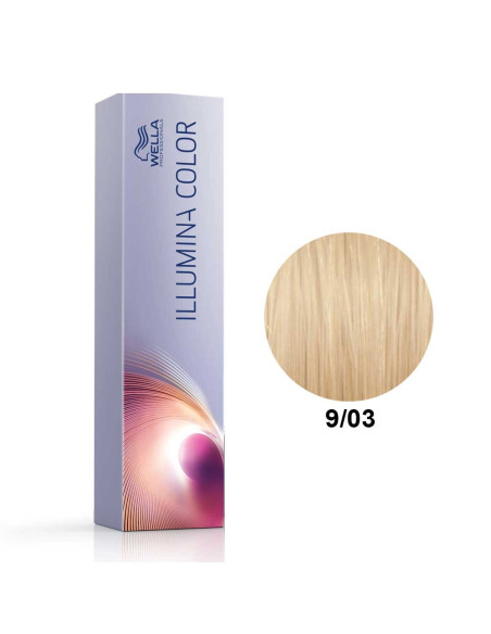 Tinta Illumina Color 9/03 Louro Muito Claro Natural Dourado 60ml - Wella Professionals Illumina Wella