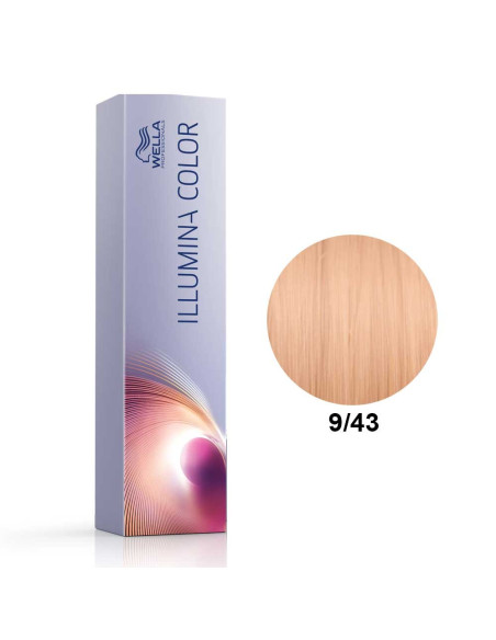 Tinta Illumina Color 9/43 Louro Muito Claro Cobre Dourado 60ml - Wella Professionals Illumina Wella