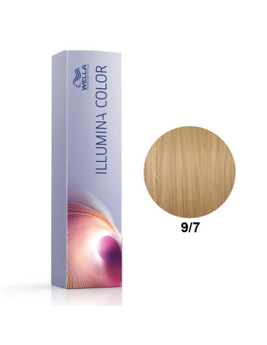 Tinta Illumina Color 9/7 Louro Muito Claro Marron 60ml - Wella Professionals Illumina Wella