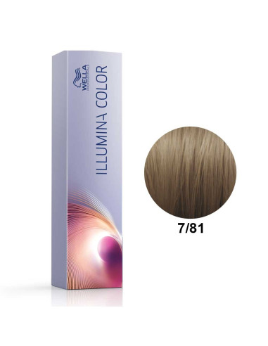 Tinta Illumina Color 7/81 Louro Médio Pérola Cinza 60ml - Wella Professionals Illumina Wella