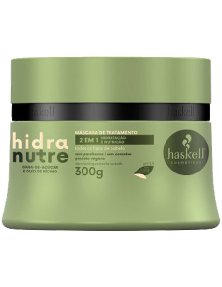 Máscara Hidranutre Haskell 300g Hidratação e Nutrição Todo o Tipo de Cabelos Haskell  Hidranature