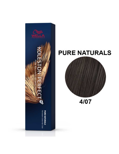 Koleston Perfect ME+ Naturais Puros 4/07 Castanho Médio Natural Marron 60ml - Wella Professionals Wella Koleston Perfect