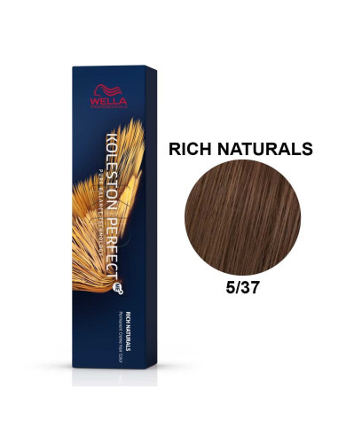 Koleston Perfect ME+ Naturais Ricos 5/37 Castanho Claro Dourado Marron 60ml - Wella Professionals Wella Koleston Perfect