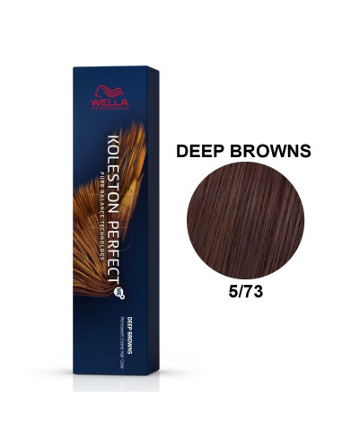 Koleston Perfect ME+ Castanhos Profundos 5/73 Castanho Claro Marron Dourado 60ml - Wella Professionals Wella Koleston Perfect