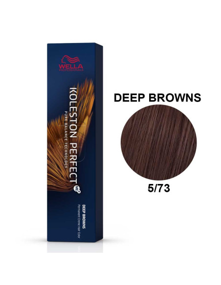 Koleston Perfect ME+ Castanhos Profundos 5/73 Castanho Claro Marron Dourado 60ml - Wella Professionals Wella Koleston Perfect