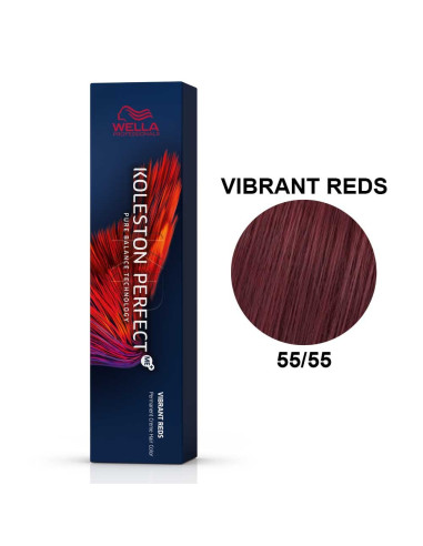 Koleston Perfect ME+ Vermelhos Vibrantes 55/55 Castanho Claro Intenso Acaju Intenso 60ml - Wella Professionals Wella Koleston Pe