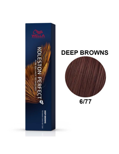 Koleston Perfect ME+ Castanhos Profundos 6/77 Louro Escuro Marron Intenso 60ml - Wella Professionals Wella Koleston Perfect