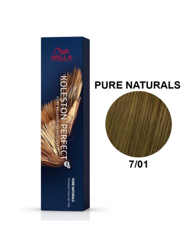 Koleston Perfect ME+ Naturais Puros 7/01 Louro Médio Natural Cinza 60ml - Wella Professionals Wella Koleston Perfect