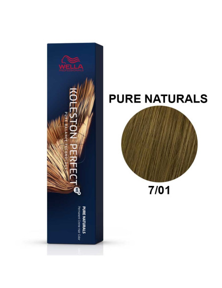 Koleston Perfect ME+ Naturais Puros 7/01 Louro Médio Natural Cinza 60ml - Wella Professionals Wella Koleston Perfect